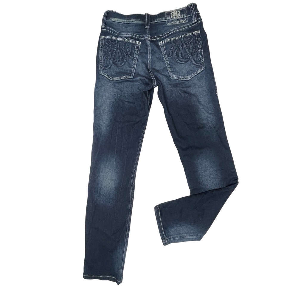 Rock & Republic Mid Rise Slim Straight Denim Jeans Women's 30 x 32